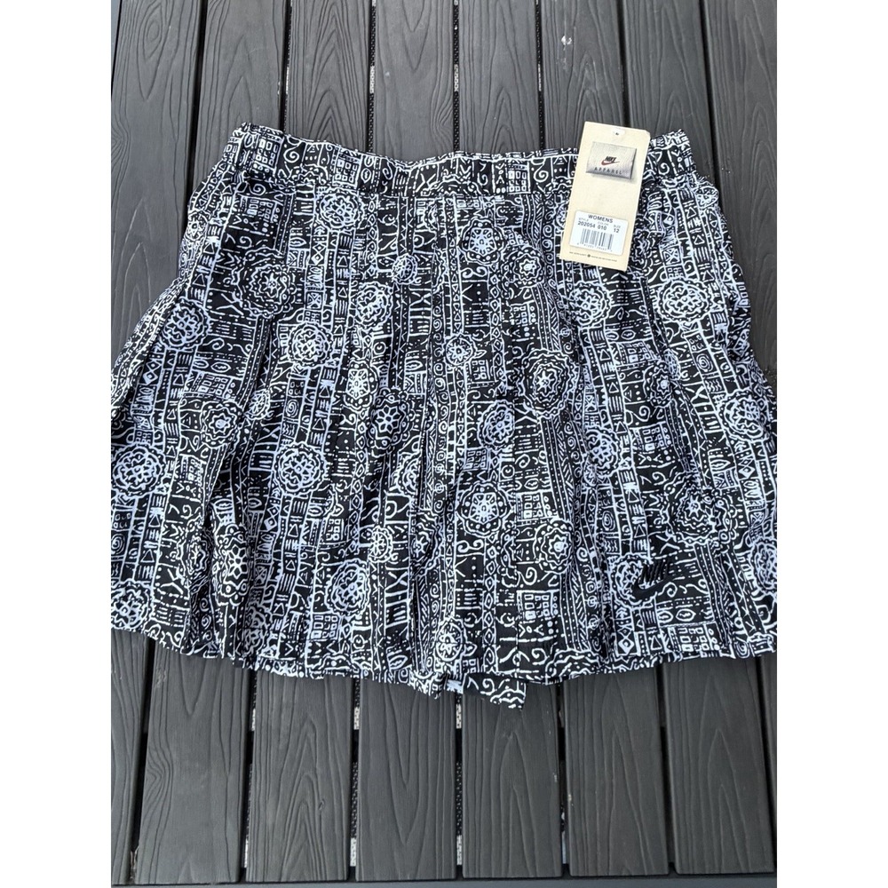 Vtg 90s Y2K Nike Tennis Pickleball Skirt Pleated Doodle Art Geometric NEW M